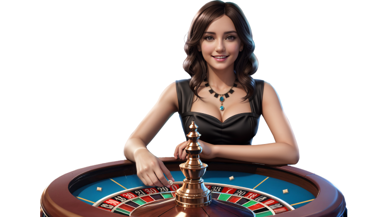 Croupière professionnelle au casino en direct Boomerang Bet