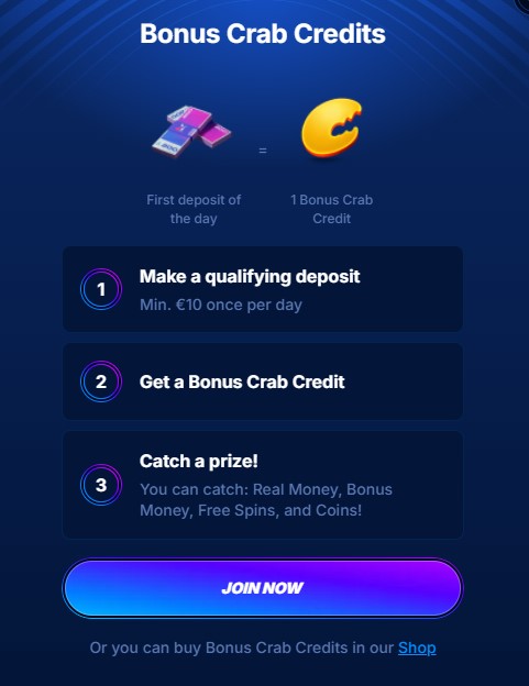 Exemple d'activation de bonus sur Boomerang Casino